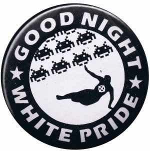 50mm Magnet-Button: Good night white pride - Space Invaders