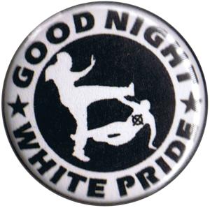 25mm Magnet-Button: Good night white pride (weiß/schwarz)