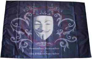 Fahne / Flagge (ca. 150x100cm): Guy Fawkes Vendetta