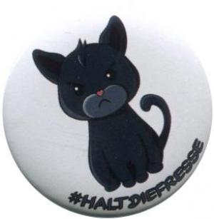 25mm Magnet-Button: #haltdiefresse Katze