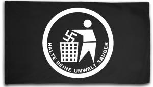 Fahne / Flagge (ca. 150x100cm): Halte Deine Umwelt sauber