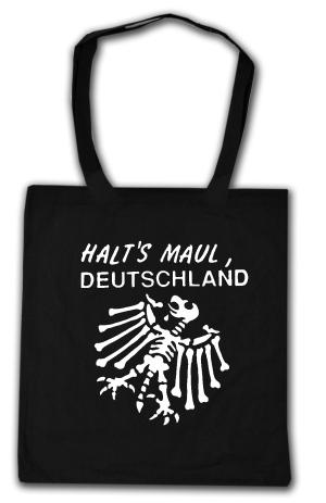 Baumwoll-Tragetasche: Halt's Maul Deutschland (weiß)