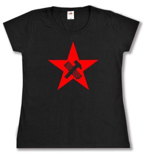 tailliertes T-Shirt: Hammer und Tastatur Stern