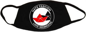 Mundmaske: Hate Fascism - Love Seebrücke