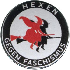 37mm Magnet-Button: Hexen gegen Faschismus (rot/schwarz)