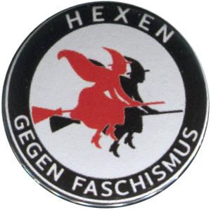 50mm Magnet-Button: Hexen gegen Faschismus (rot/schwarz)