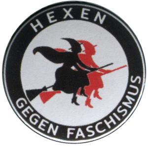 37mm Magnet-Button: Hexen gegen Faschismus (schwarz/rot)
