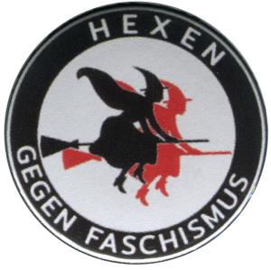 50mm Button: Hexen gegen Faschismus (schwarz/rot)