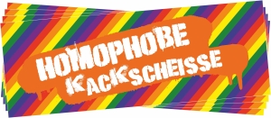 Aufkleber-Paket: Homophobe Kackscheisse