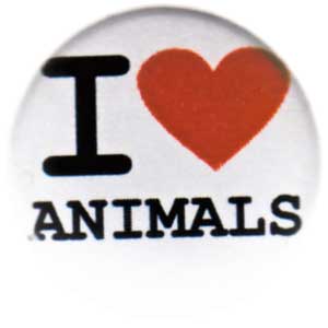 25mm Magnet-Button: I love animals
