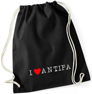 Sportbeutel: I love Antifa