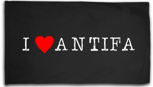 Fahne / Flagge (ca. 150x100cm): I love Antifa