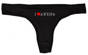 Frauen Stringtanga: I love Antifa