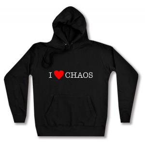 taillierter Kapuzen-Pullover: I love Chaos