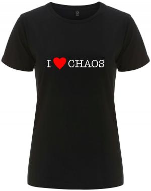 tailliertes Fairtrade T-Shirt: I love Chaos