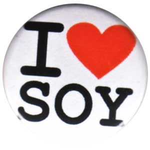 25mm Button: I love soy