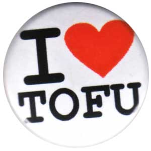 25mm Button: I love tofu