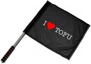 Fahne / Flagge (ca. 40x35cm): I love Tofu