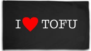 Fahne / Flagge (ca. 150x100cm): I love Tofu