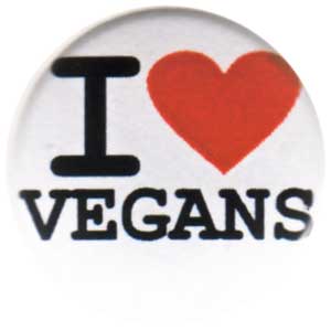 25mm Button: I love vegans