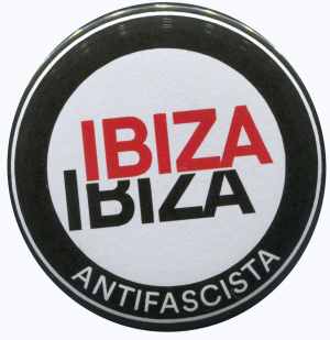 25mm Magnet-Button: Ibiza Ibiza Antifascista (Schrift)