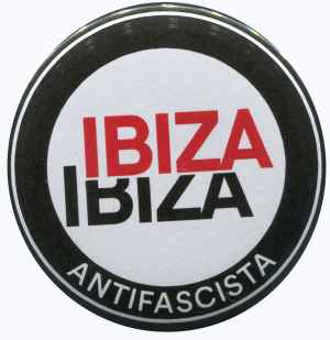 37mm Magnet-Button: Ibiza Ibiza Antifascista (Schrift)