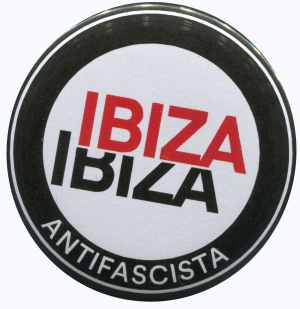 50mm Button: Ibiza Ibiza Antifascista (Schrift)