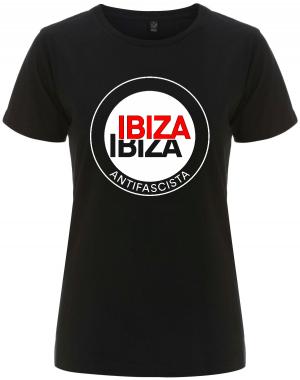tailliertes Fairtrade T-Shirt: Ibiza Ibiza Antifascista (Schrift)