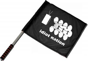 Fahne / Flagge (ca. 40x35cm): Idiot Nation