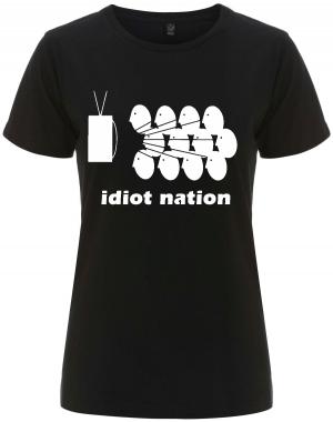 tailliertes Fairtrade T-Shirt: Idiot Nation