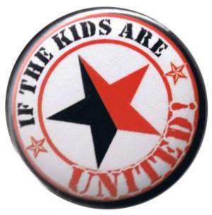 25mm Button: If the kids are united (schwarz/roter Stern)