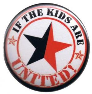 50mm Button: If the kids are united (schwarz/roter Stern)