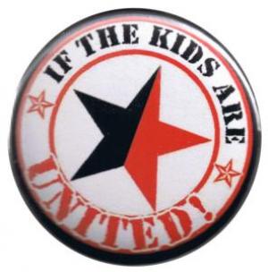 25mm Magnet-Button: If the kids are united (schwarz/roter Stern)