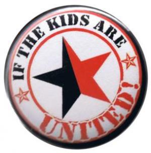 50mm Magnet-Button: If the kids are united (schwarz/roter Stern)