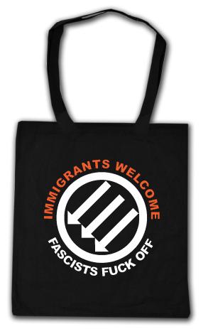Baumwoll-Tragetasche: Immigrants Welcome