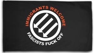 Fahne / Flagge (ca. 150x100cm): Immigrants Welcome