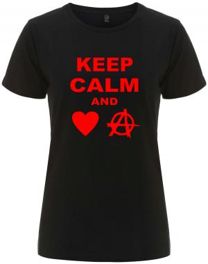 tailliertes Fairtrade T-Shirt: Keep calm and love anarchy