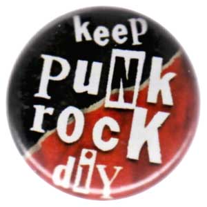 25mm Button: keep punk rock diy