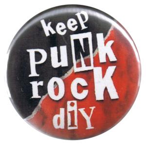 37mm Button: keep punk rock diy