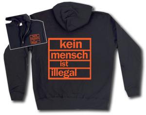 Kapuzen-Jacke: Kein Mensch ist illegal (orange)