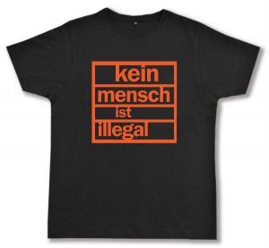 Fairtrade T-Shirt: Kein Mensch ist illegal (orange)