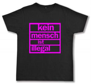 Fairtrade T-Shirt: Kein Mensch ist illegal (pink)