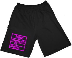 Shorts: Kein Mensch ist illegal (pink)