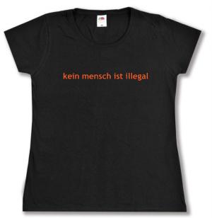 tailliertes T-Shirt: kein mensch ist illegal - Text