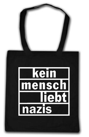 Baumwoll-Tragetasche: kein mensch liebt nazis