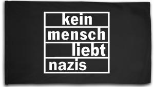 Fahne / Flagge (ca. 150x100cm): kein mensch liebt nazis