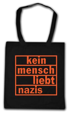 Baumwoll-Tragetasche: kein mensch liebt nazis (orange)