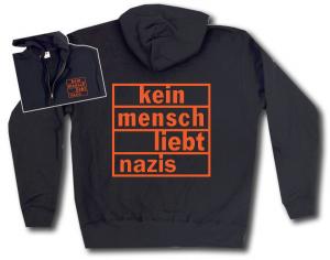 Kapuzen-Jacke: kein mensch liebt nazis (orange)
