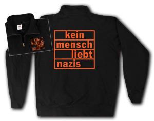 Sweat-Jacket: kein mensch liebt nazis (orange)