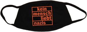 Mundmaske: kein mensch liebt nazis (orange)